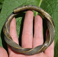 Antique West African Djerma Tribe Manilla Currency Twisted Money Bracelet, Niger