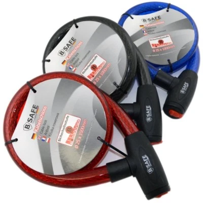 BSAFE ➡️ SUPER STARK: Panzerschloss Motorradschloss Fahrradschloss 25x1000mm, Farbwahl