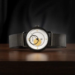 Sehr seltene Vintage Raketa Copernicus 1980er (schwarzes Gehäuse / weißes Zifferblatt) sowjetische Uhr - Bild 1 von 5