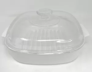 Very White Corning Ware 10” Roasting Casserole Dish Pan M-10-GR-B Cooker w/ Lid - Picture 1 of 18
