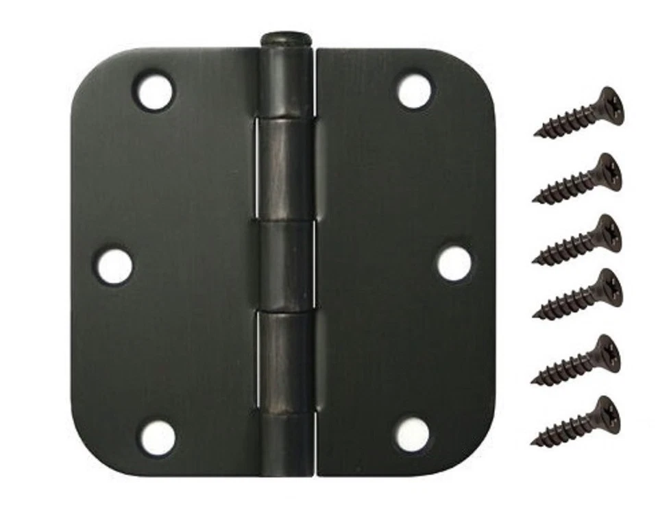 Paquete de 30 bisagras interiores de puerta de bronce frotado con aceite oscuro de 3,5" bisagra ORB de radio de 5/8" Foto 1 de 1