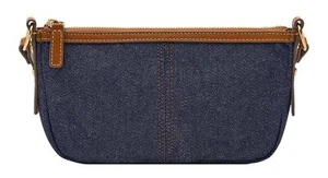 FOSSIL Jolie Shoulderbag Schultertasche Umhängetasche Denim dunkelblau braun Neu - Bild 1 von 4