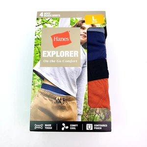 Hanes Explorer Boys Sz L 14-16 Multi Color Made Tough Boxer Brief Underwear 4 Pk - Picture 1 of 5