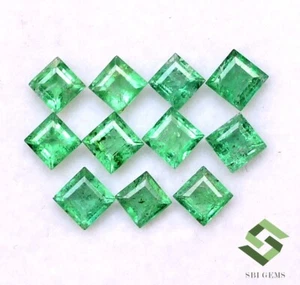 3.25 To 3.50 mm Natural Emerald Square Cut Lot 11 Pcs 2.21 CTS Loose Gemstones - Picture 1 of 6