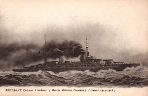 Postal Francia Marina Francesa Acorazado Dreadnought Bretaña década de 1900 - Imagen 1 de 2