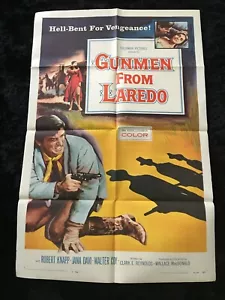 GUNMEN FROM LAREDO Original 1958 One Sheet Movie Poster ROBERT KNAPP Jana Davi - Picture 1 of 7
