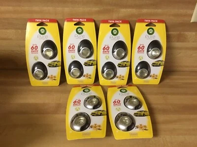 6 paquetes dobles (12) clips ambientador coche vainilla puro mecha de aire (dura 60 días) Foto 1 de 2