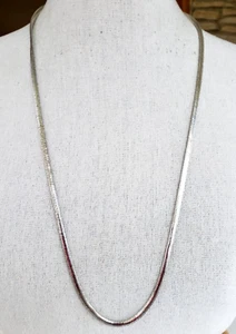 Vintag Napier schrägige Schlange versilberte Kette lange Halskette 30 Zoll Hummerverschluss - Bild 1 von 6