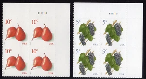 Scott #5177-5178 Grapes & Red Pears Plate Block of 4 Stamps - MNH - Picture 1 of 1