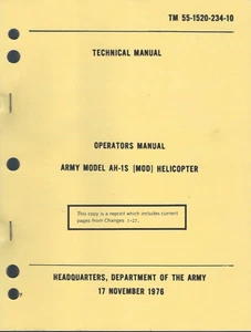 Historical book for Helicopter Army Model AH-1S (MOD), Cobra, Operator's - Picture 1 of 1