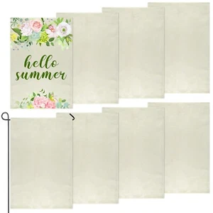 PLULON 8 Pezzi Bandiere di Tela Vuote, Bandiere da Giardino Vuote 12 Pollici x 18 Pollici Burlap Gar... - Foto 1 di 6