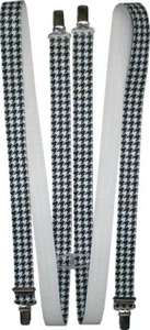 Hosenträger H-Form + Y-Form 2,5cm breit, Damen Herren PEPITA - Hahnentritt - Bild 1 von 2