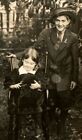 Dressed Up Boy and Girl - Boy in too large suite hat 1915 RPPC Postcard SB1