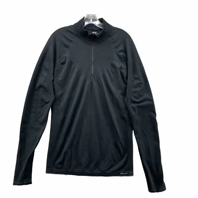 Suéter Patagonia Capilene grande preto 1/4 zíper peso térmico pulôver camada base - Imagem 1 de 4