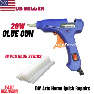 20W Hot Melt Glue Gun Repair Tools Heat Gun with 10x 7mm Glue Sticks Crafts US - Picture 1 of 6