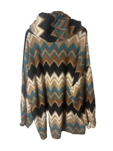 Jade By Jane Fleece Hooded Sweatshirt Southwestern Aztec USA Western Sz 3XL - Picture 1 of 12