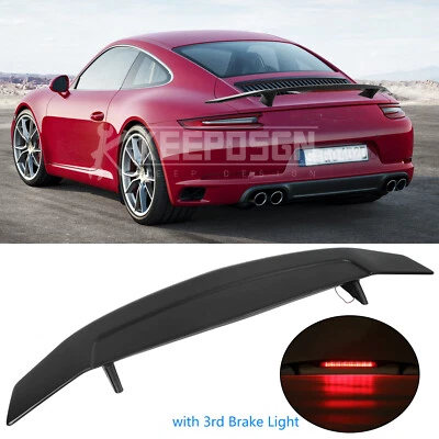For Porsche 911 Carrera 52" GT Rear Wing Trunk Spoiler + Brake Light Matte Black - Imagem 1 de 4