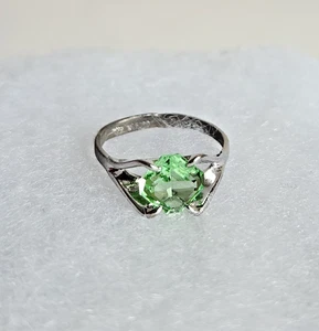 Vintage Green Art Glass Ring | Sterling Silver | Espo Style | Size 6 - Picture 1 of 8