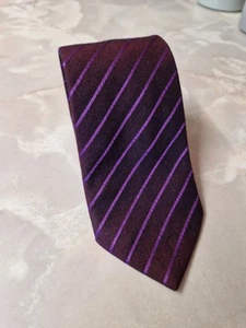 OZWALD BOATENG Tie Purple Stripes (Wool & Silk) - Picture 1 of 5