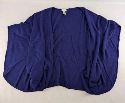 Neiman Marcus 100% Cashmere Poncho Wrap Purple One Size Soft Cozy Shawl - Image 1 of 4