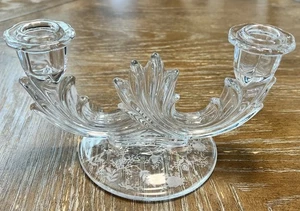 Vintage Fostoria Navarre Crystal Double Candlesticks Candle Holders 8.5”x4” - Picture 1 of 8