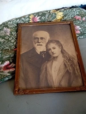 Portait Louis Et Therese MARTIN. cadre Ancien Laiton - Photo 1/4