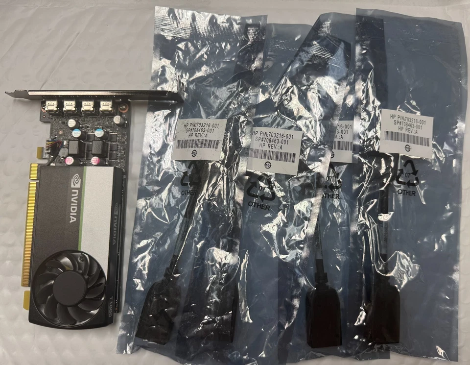 Nvidia Dell T1000 8GB GPU Graphics Video Card - Long Bracket  - DP/N: 0D408X - Image 1 of 4