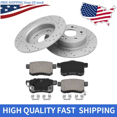 Pastilhas de freio traseiras perfuradas de cerâmica para 2009 - 2017 Honda Accord Acura TSX - Imagem 1 de 4