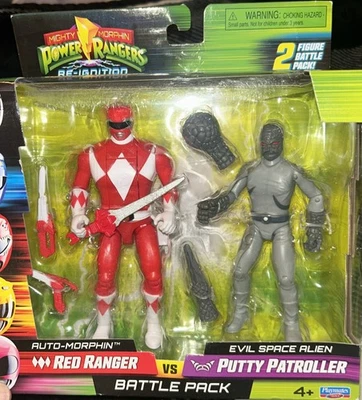 PLAYMATES MIGHTY MORPHIN POWER RANGERS RED RANGER VS PUTTY PATROLLER   - Image 1 of 2