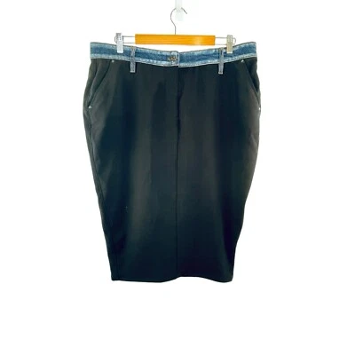 Falda lápiz informal negra y azul Marina Rinaldi x Ashley Graham talla 25 (16 18) Foto 1 de 4