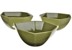 DIANE VON FURSTENBERG DVF Powerstone Avocado Green Soup/Cereal Bowl Set/3 New - Picture 1 of 6