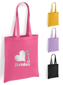 Bridesmaids Tote Shopping Bag 100% Cotton long handles Fun Saying Quotes - Picture 1 of 11