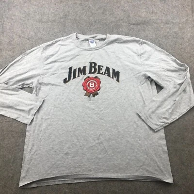 Camisa Jim Beam Para Hombre XL Gris Manga Larga Deletrear Logo Foto 1 de 4