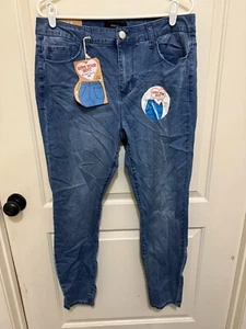 Forever 21 Womens Love Your Butt Perfect Curve Blue Jeans Mid Rise Skinny Sz 14 - Picture 1 of 2