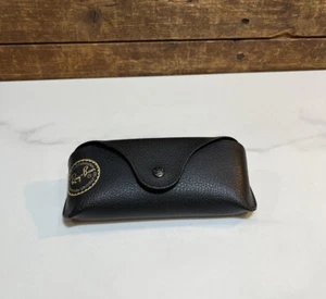 Ray Ban Sunglasses Case Black Holder Soft Shell Button Closure Luxottica - Picture 1 of 4