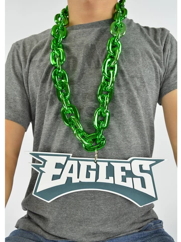 New NFL Philadelphia Eagles Green Fan Chain Necklace Foam (FedEx 2Day Option Cover