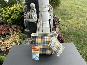Nuevo con etiquetas Bueno Toteables 4 en 1 estampado a cuadros amarillo - Imagen 1 de 10
