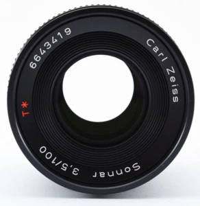 CONTAX Carl Zeiss Sonnar T 100mm f/3.5 MMJ MF Lens for CY Mount EX+4 From JAPAN - Picture 1 of 24