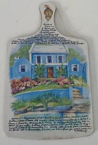 Lady Clare Wall Hang Cutting Board & Hoppin John Recipe Watercolours Bermudian,