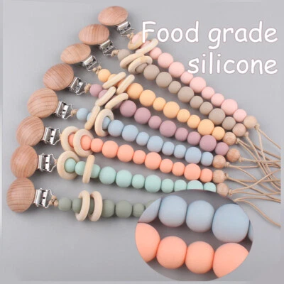 Dummy Clip Baby Boys Girls Pacifier Soother Chain Holder Strap Clips Silicone ☆ - Image 1 of 4