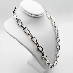 $11500 / NEW /  37.6 Grams 18K Gold Heavy statement ITALIAN Paperclip Necklace - Picture 1 of 6