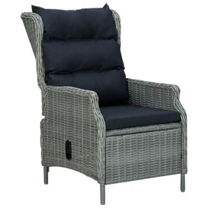 Outdoor Recliner Poly Rattan Garden Chair With Cushions Stylish Patio Furniture - Picture 1 of 8