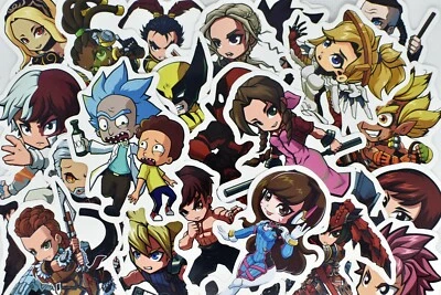 100 Superhero Video Game Anime Vinyl Stickers Pack for Hydro Flask Laptop Car