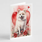 American Eskimo Valentine Roses Cards Envelopes Pack of 8 DAC4338GCA7P