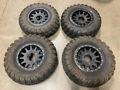 CAN AM X3 MAVERICK 1000 14" METHOD BEADLOCK WHEELS 4/137 27" MAXXIS CEROS TIRES - Image 1 of 4