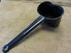 Cuchara de granito azul vintage diseño raro olla antigua hierro metal 10550 - Imagen 1 de 1