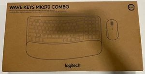 Logitech Wave Keys MK670 Combo Ergonomic Wireless Keyboard and Mouse - Picture 1 of 2