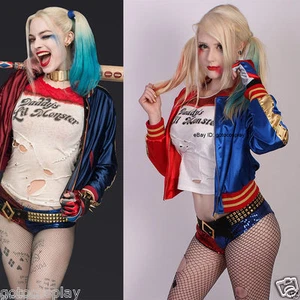 Solo chaqueta Harley Quinn Escuadrón suicida Uniforme de béisbol Disfraz de cosplay de Batman - Imagen 1 de 4