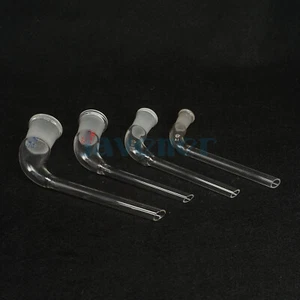 #14 #19 #24 #29 Joint Distilling Borosilicate Glass Adapter 105° Bend Elbow Tube - Picture 1 of 21