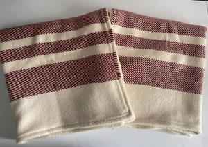 2 West Elm EURO Pillow Shams 26x26 Striped Red Cream Stripe Soft Cozy Farmhouse - Picture 1 of 8